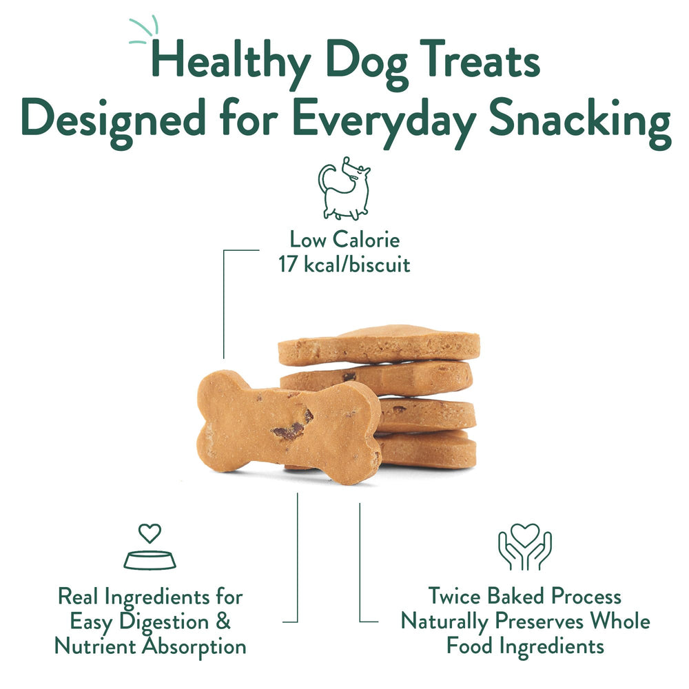 CRAFTED BY HUMANS LOVED BY DOGS friandises-chien-bacon-petites-bouchées: faciles à casser pour petits chiens.