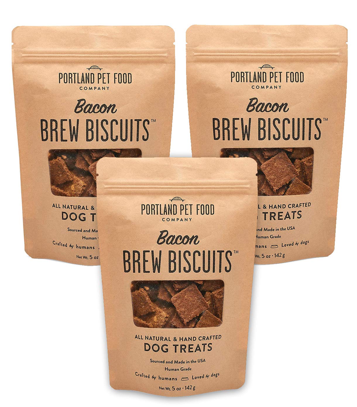 Biscuit Brew Bacon de Crafted by Humans, emballage pratique prêt à partager lors d'une promenade