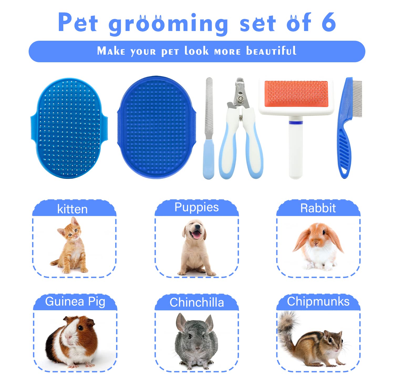 Crafterlife kit toilettage – gant brosse à aiguilles pour massage précis
