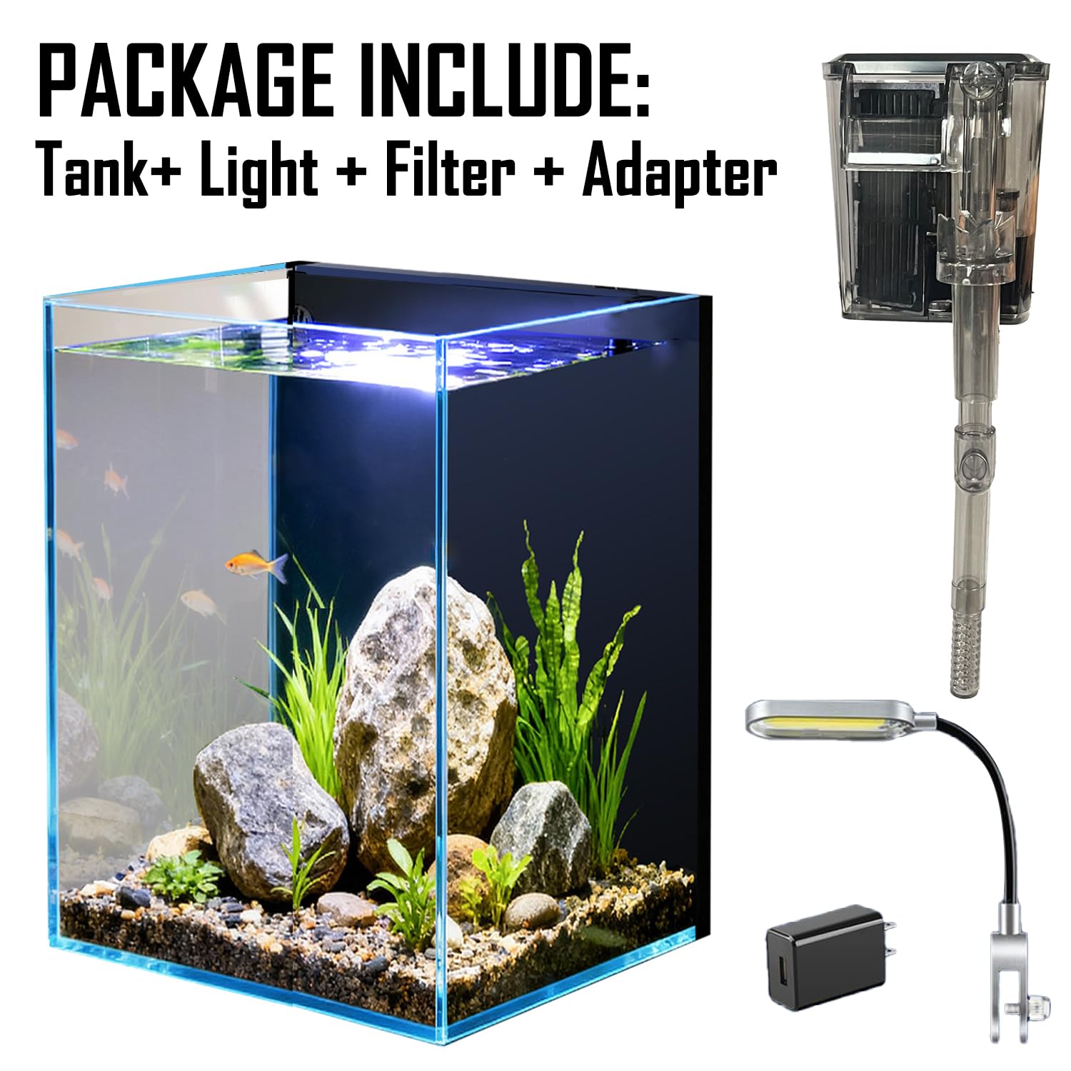 Verre robuste 4,2 mm du Craftsboys nano 1,5 gallon, apparence nette et solide.