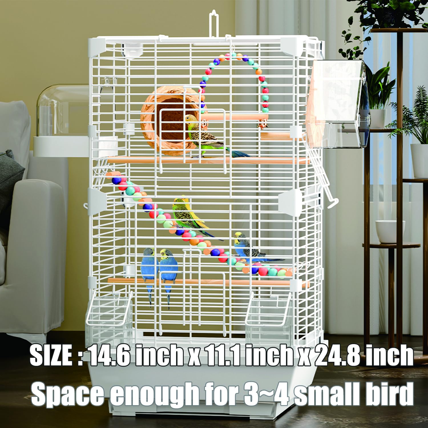 Craftsboys Cage à oiseaux Basic – balançoire intérieure pour un divertissement sûr.