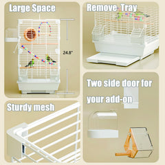 Craftsboys Cage à oiseaux Basic – barre horizontale offrant diverses possibilités de perches.