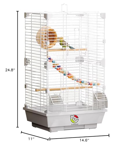 Craftsboys Cage à oiseaux Basic – design neutre s’intègre facilement dans n’importe quelle pièce.