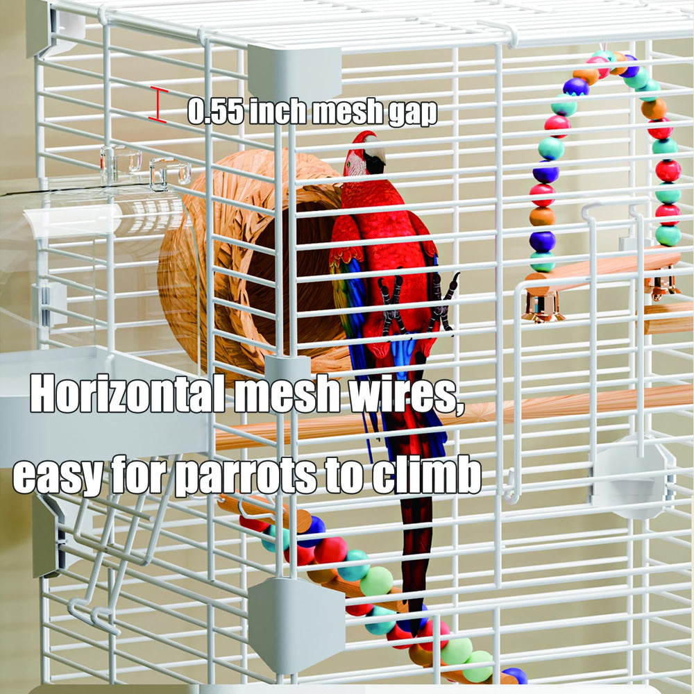 Craftsboys Cage à oiseaux Basic – échelle intérieure pour des jeux et l’accès au perchoir.