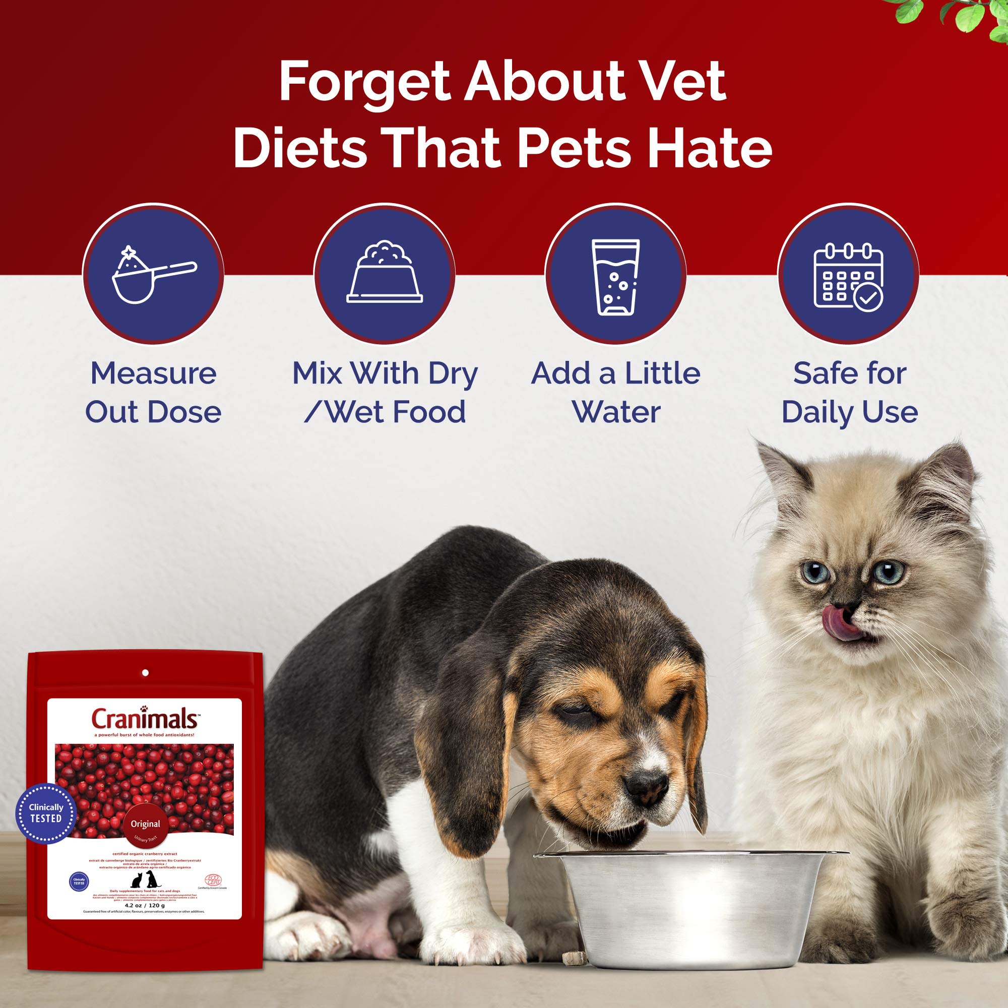 Cranimals: complément naturel pour chiens et chats, formulation unique.