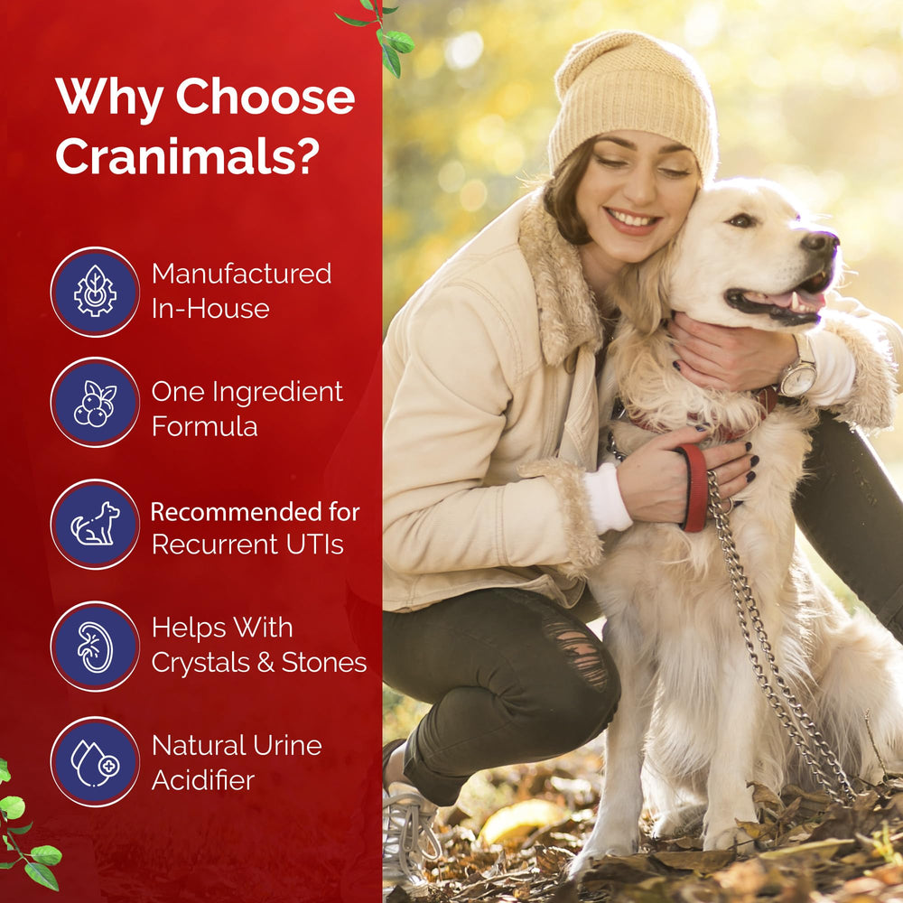 Cranimals: extrait biologique de canneberge, dosage quotidien pratique.
