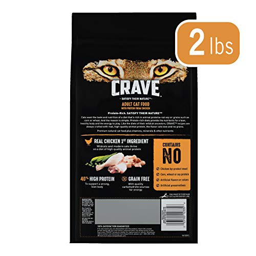 CRAVE: poulet réel comme ingrédient numéro 1, goût apprécié par les chats.
