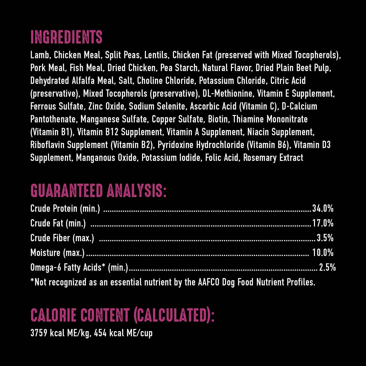 Ingrédients de qualité CRAVE sans poulet par produit secondaire