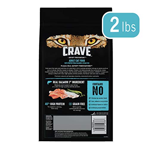 Ingrédients réels: saumon et poissons océaniques pour CRAVE chat adulte, saveur naturelle.