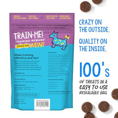 Crazy Dog Mini Train-Me gros plan sur les friandises appetentes, parfaites pour recompenser les chiens.