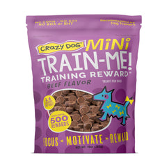 Crazy Dog Mini Train-Me sac 10 oz, friandises pratiques pour l entrainement et la motivation.