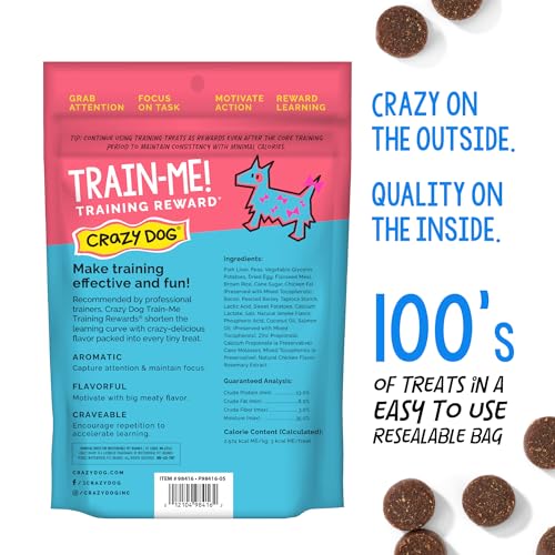 Crazy Dog Train-Me foie de porc : base naturelle pour récompenser l'apprentissage.