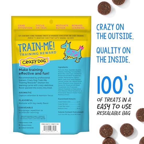 Crazy Dog Train-Me! Premier ingrédient Viande, garantissant goût et motivation.