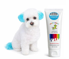Crazy Liberty teinture poils chien-cheval bleu caraibe, couleur durable.