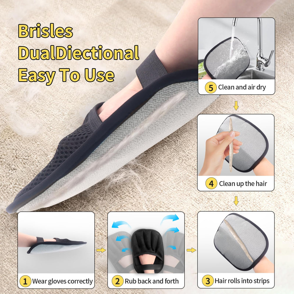 Gant CrievCat nettoyant canapé et poils capturés.