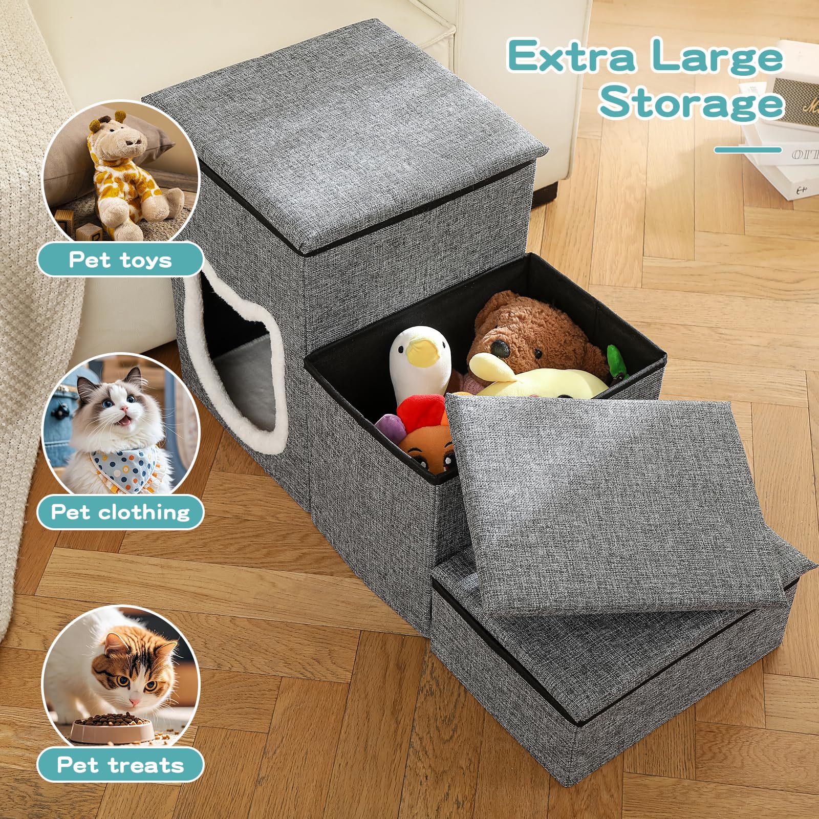 Crispedia Escalier Avec Rangements Doubles Organisation pratique pour snacks et jouets