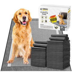 Croci Charcoal Puppy Pads emballage 40 unités prêt à l'emploi.