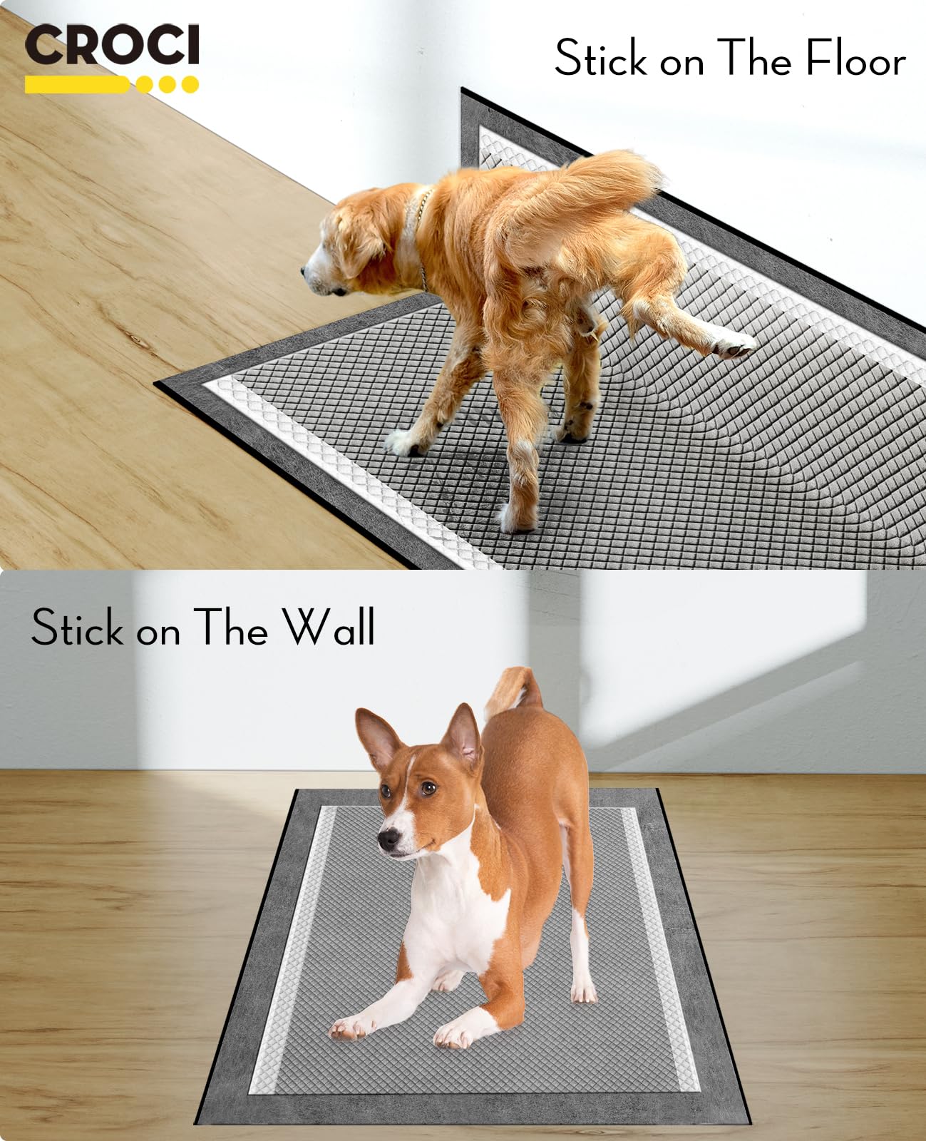 Croci Charcoal Puppy Pads taille extra-large 28x34 pouces.