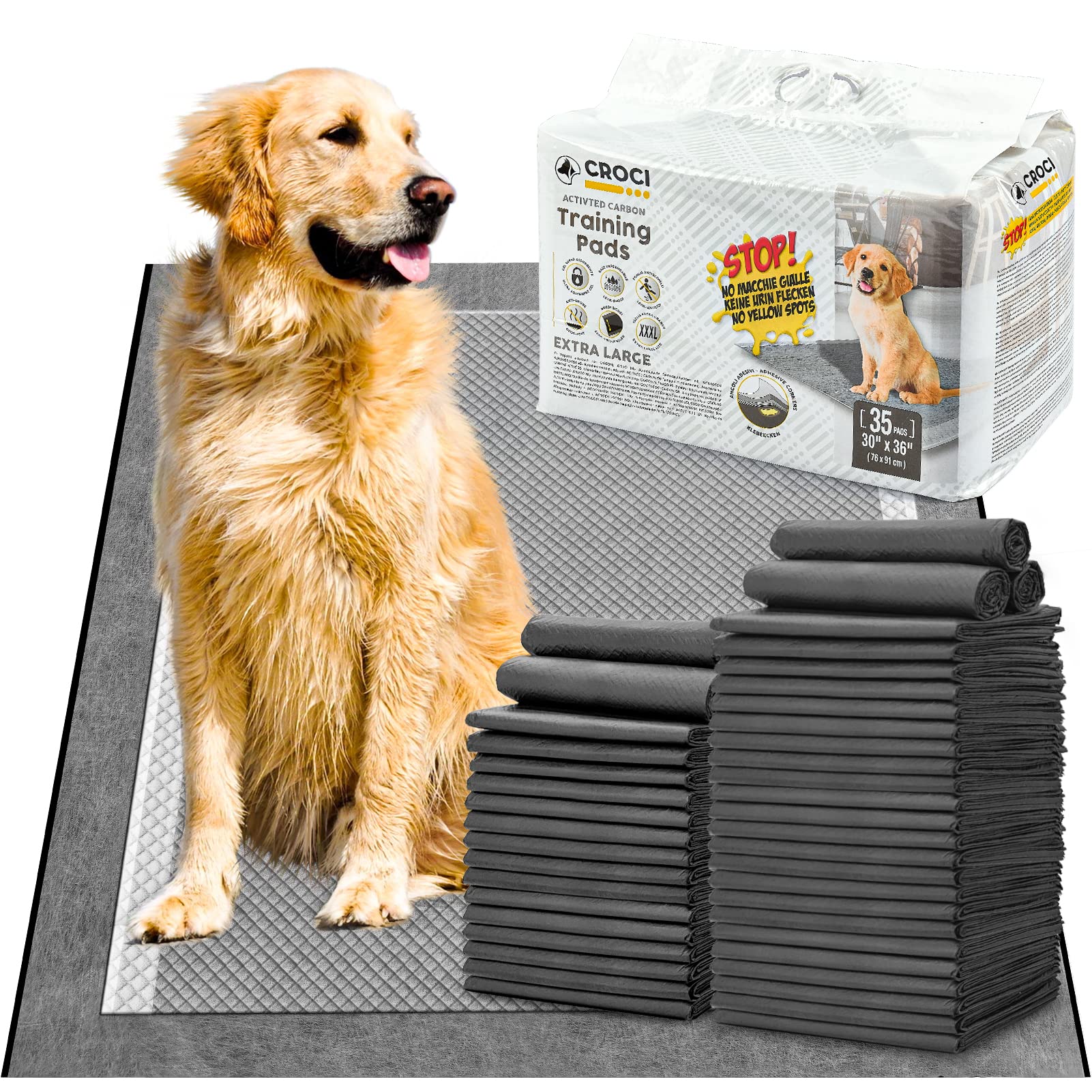 Croci Pee Pads odeurs-carbone-actif: réduction des odeurs et espace frais.