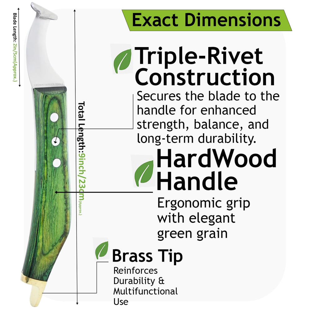 Crown Farrier Tools embout-laiton-grattage-levier : outil polyvalent pour le soin des sabots.