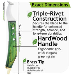 Crown Farrier Tools embout-laiton-grattage-levier : outil polyvalent pour le soin des sabots.