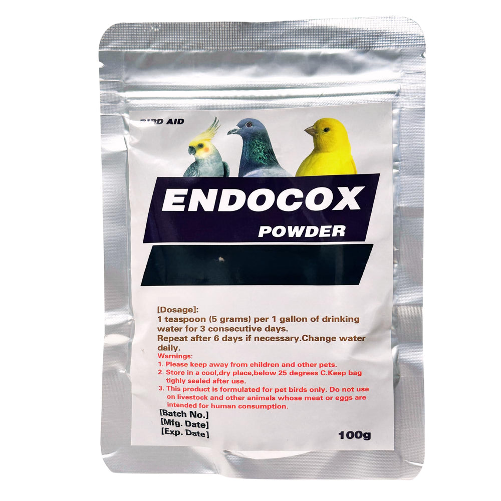 Endocox de Crown Pet Supplies en poudre pour l'eau des oiseaux, usage simple et pratique.