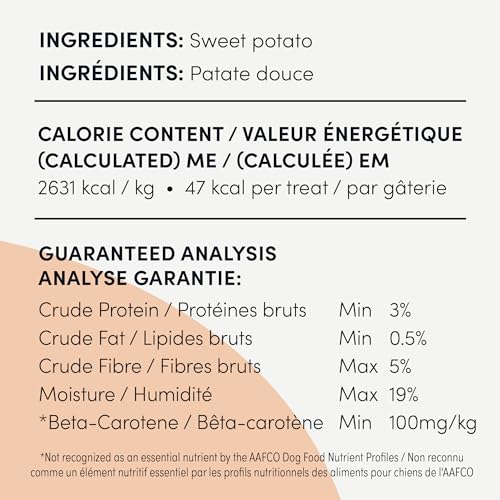 100% patates douces Crumps' Naturals, ingrédients simples et naturels