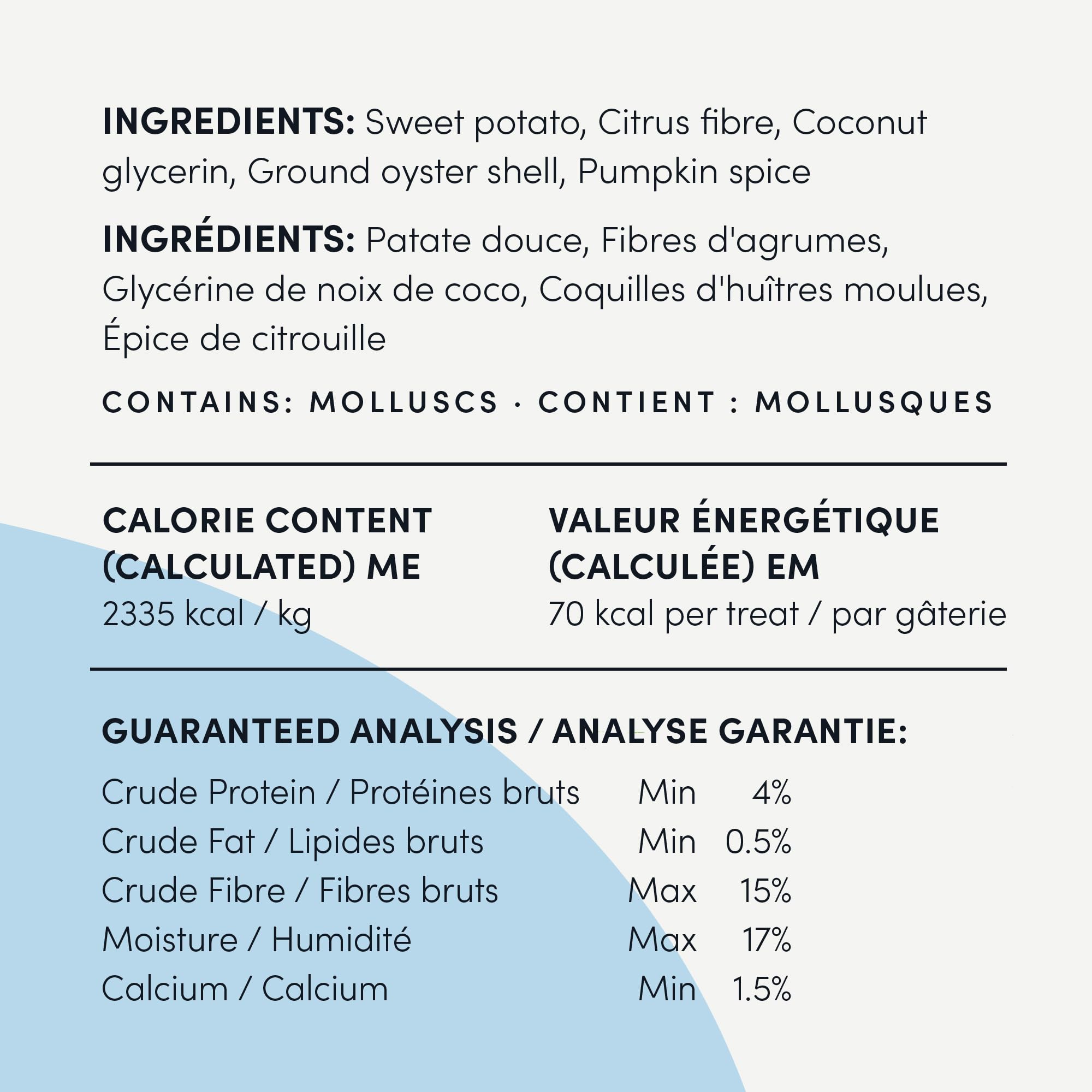 Arômes citrouille et épices pour chien par Crumps’ Naturals.