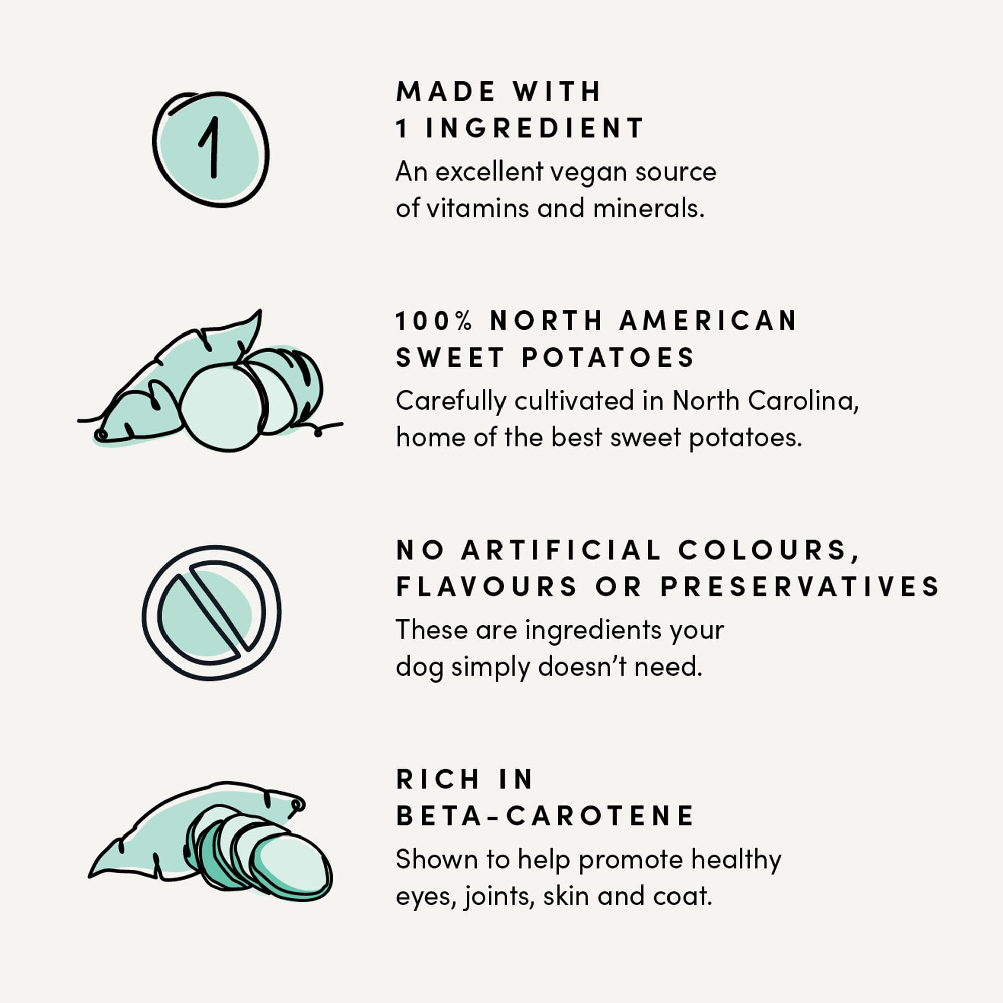 Texture ferme des bouchées Crumps’ Naturals idéale pour mâcher et nettoyer les gencives.