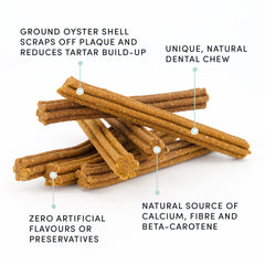 Texture croquante Crumps’ Naturals Bacon Dental pour une mastication satisfaisante.