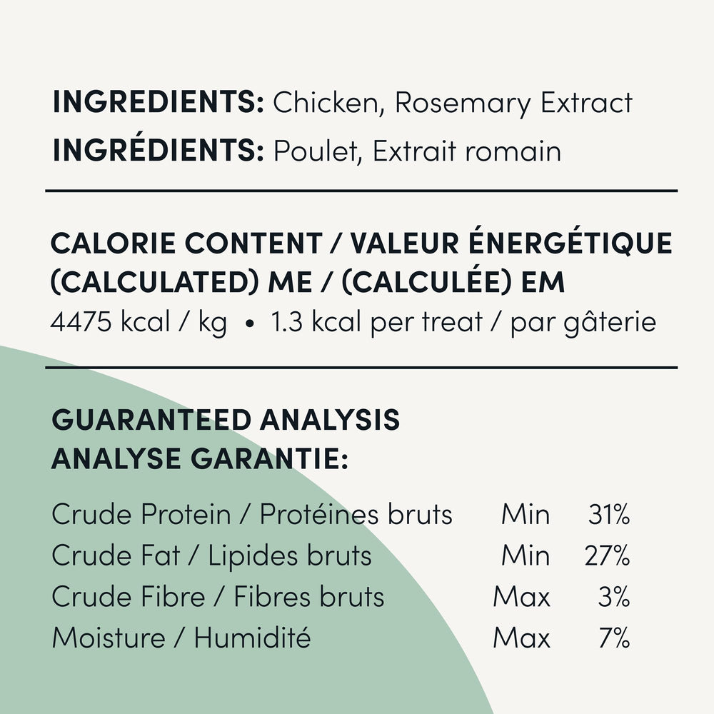 Étiquette Crumps’ Naturals indiquant poulet d’Amérique du Nord.