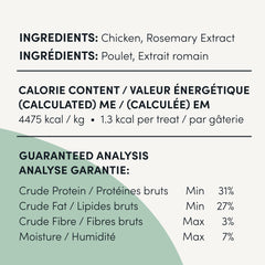 Étiquette Crumps’ Naturals indiquant poulet d’Amérique du Nord.