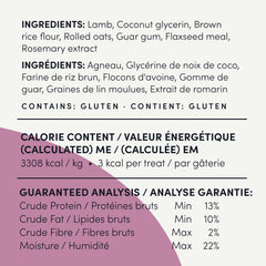 Crumps’ Naturals Mini Trainers Agneau semi-humide texture douce et moelleuse pour une mastication agréable.