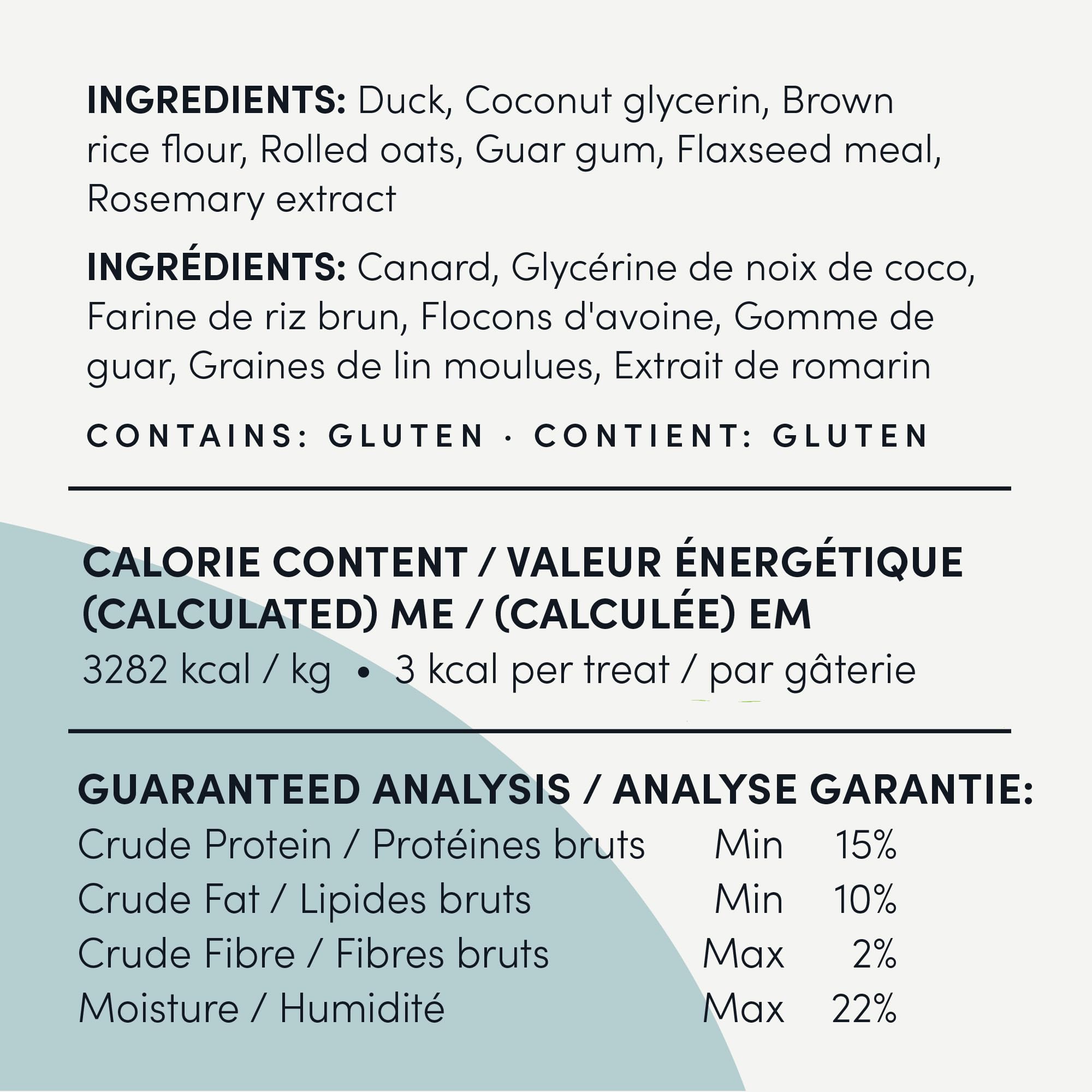 3 calories par friandise, récompense légère pendant l'entraînement.