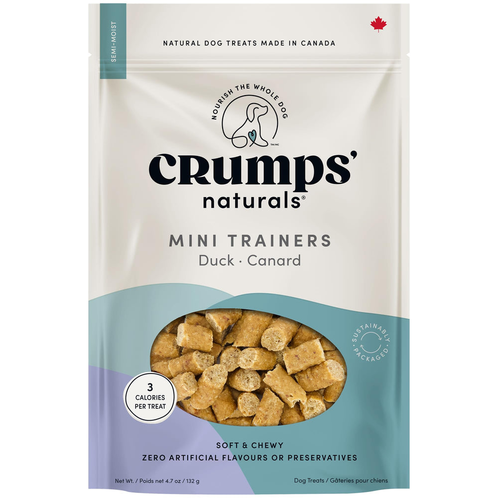 Crumps’ Naturals Mini Trainers Canard semi-humide, emballage recyclable pratique.