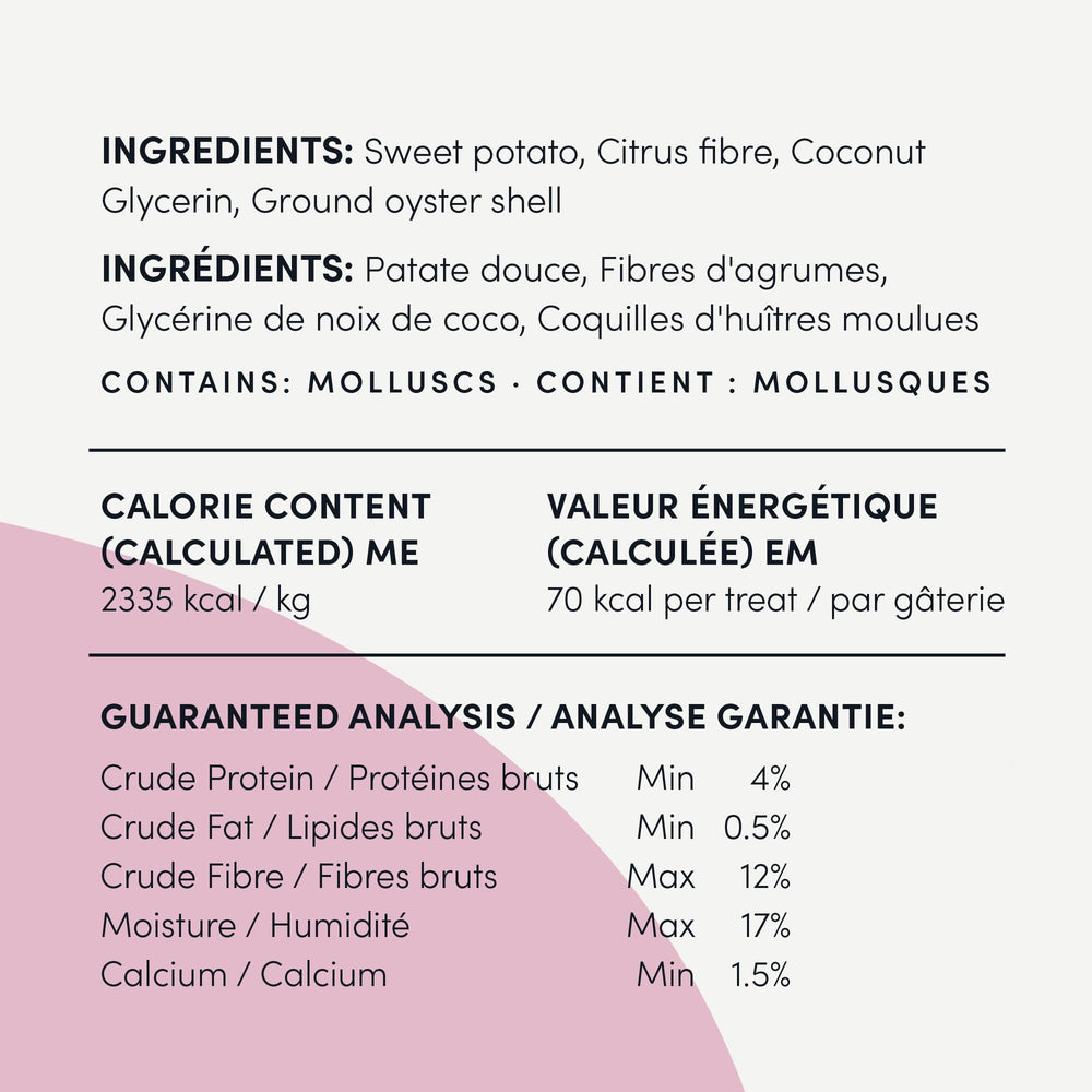 Fabrication au Canada Crumps’ Naturals Plaque Busters pour qualité locale.