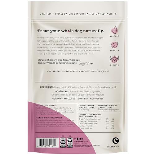 Morceaux croquants Crumps’ Naturals Plaque Busters pour mâcher durablement.