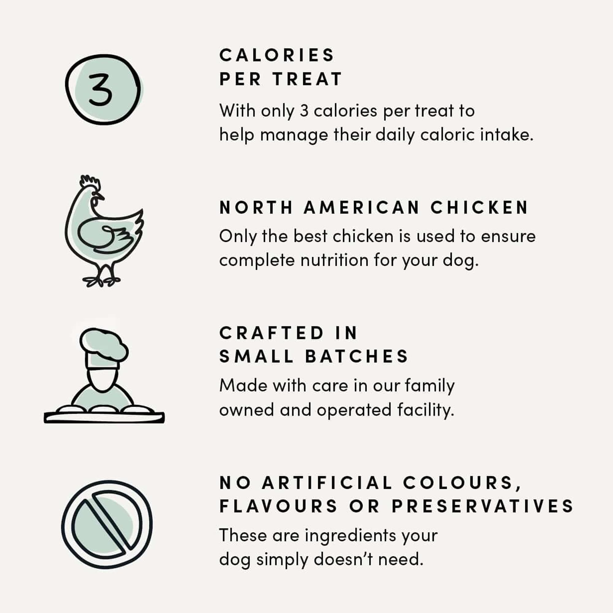 Crumps' Naturals bouchées au poulet sans additifs et ingrédients naturels.