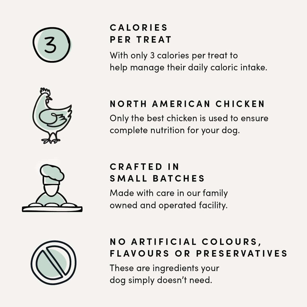 Crumps' Naturals bouchées au poulet sans additifs et ingrédients naturels.