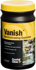 CrystalClear Vanish déchlorant en granules prêt à l'emploi, sécuritaire pour la faune aquatique.