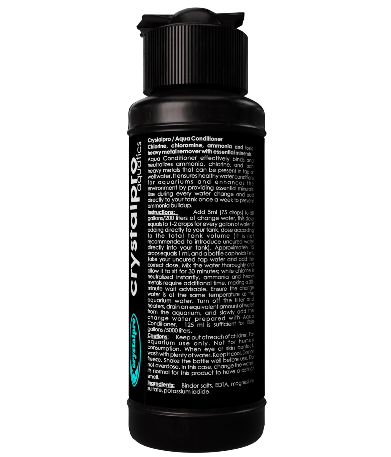 Aqua Conditioner Crystalpro dans l’aquarium prêt à traiter l’eau.