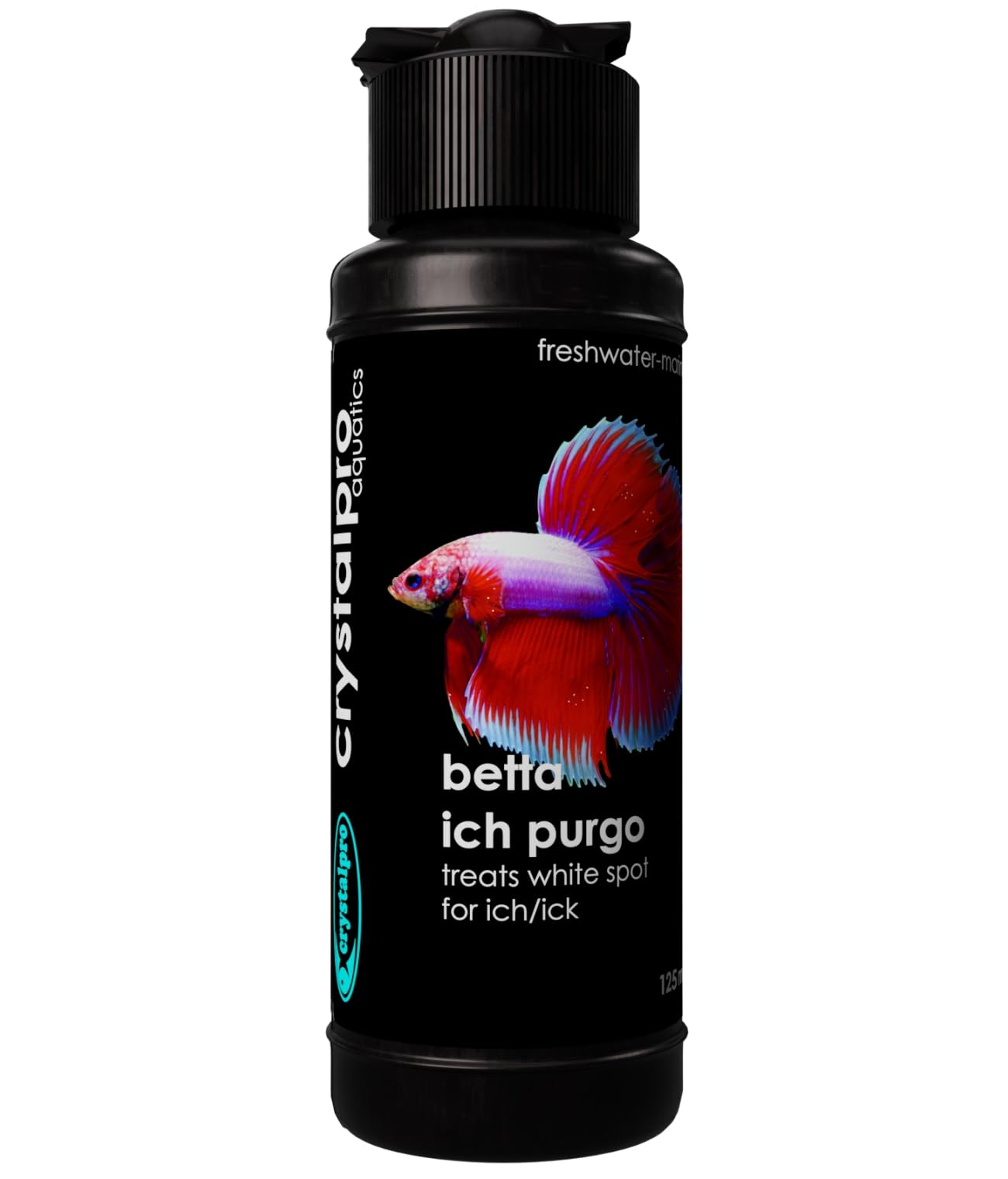 Crystalpro Betta Ich Purgo, bouteille-125ml, prête à traiter les points blancs chez les Betta.