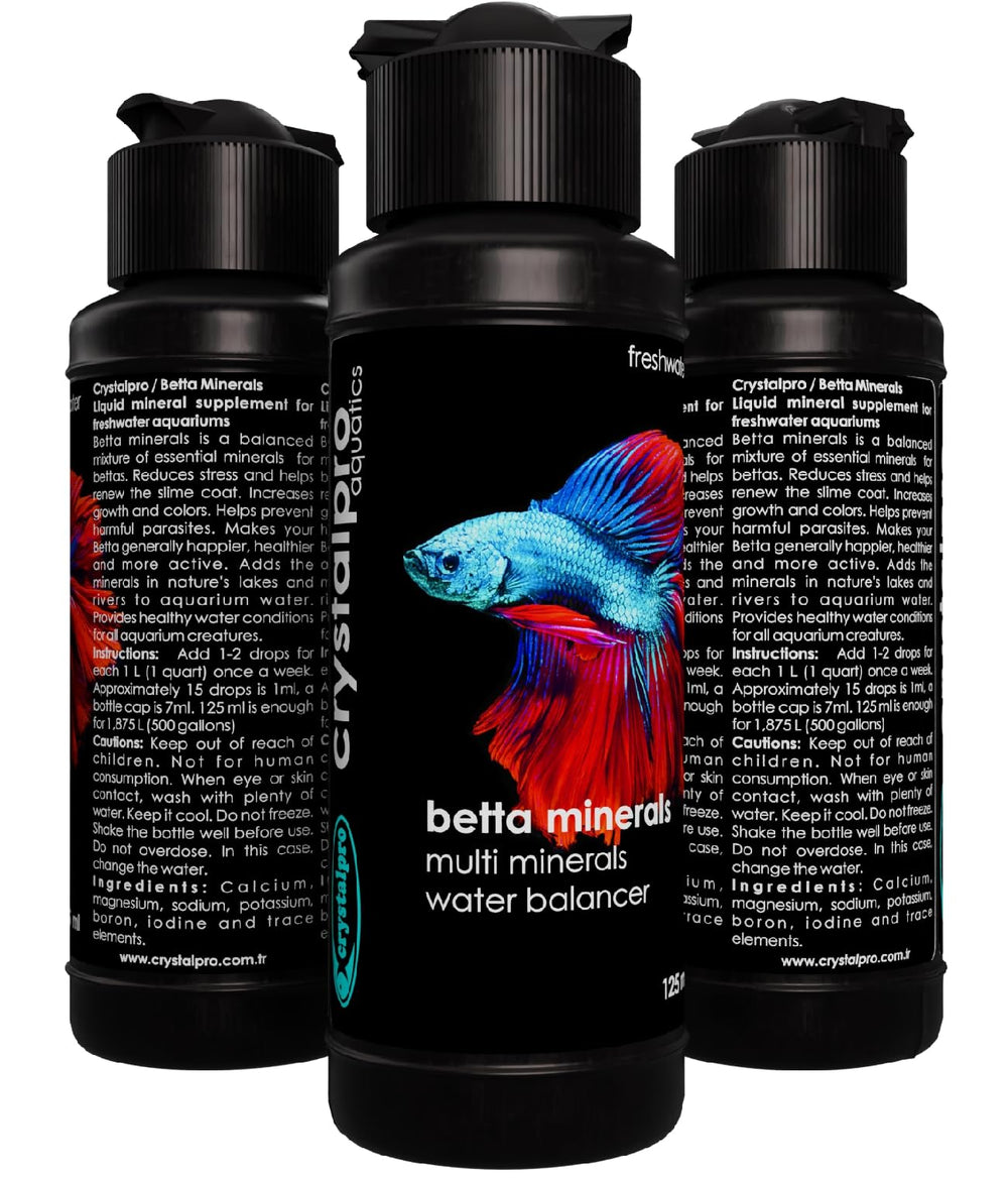 Crystalpro Betta Minerals compatible avec crevettes et escargots selon les doses.