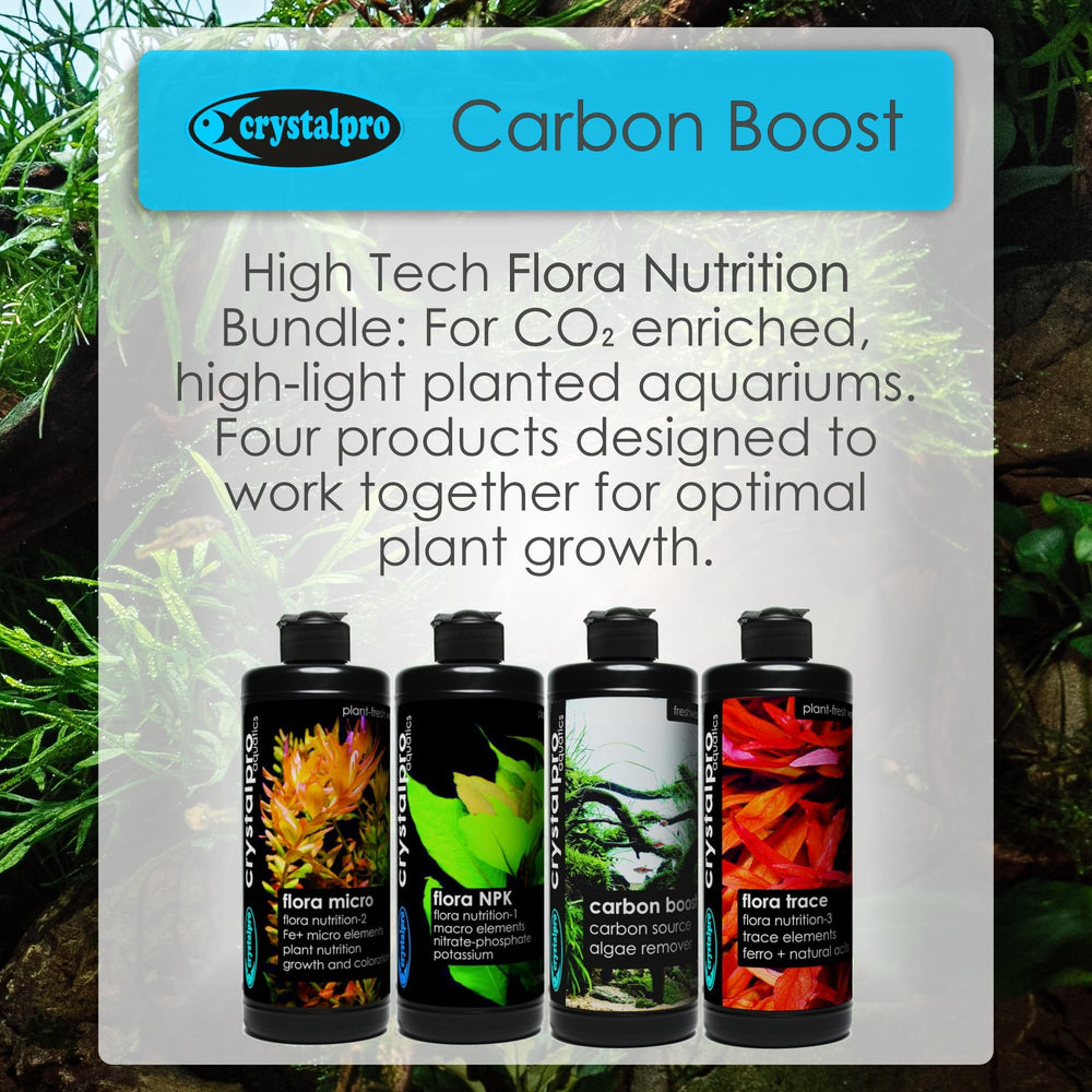 Crystalpro Carbon Boost associé à Flora Multi Minéraux pour une nutrition complète.