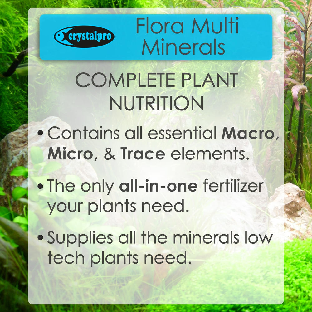 Crystalpro Flora Multi Minerals, etiquette claire facilitant dosage pre9cis des mine9raux essentiels