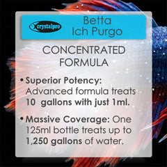 Crystalpro Betta Ich Purgo, application-directe-aquarium, pratique pour un traitement direct.