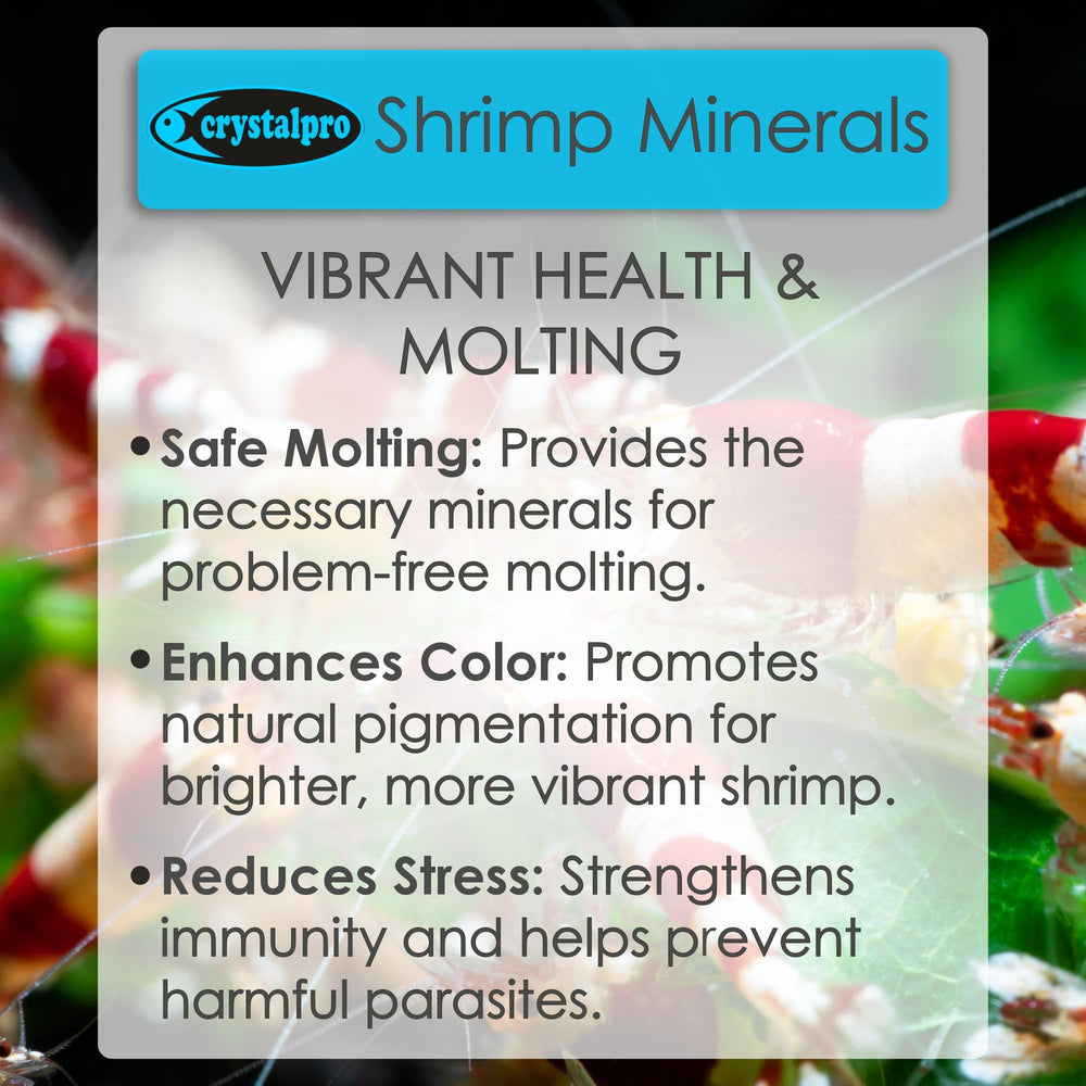 Crystalpro Mineraux traces pour crevettes – couleur et vitalité améliorées.