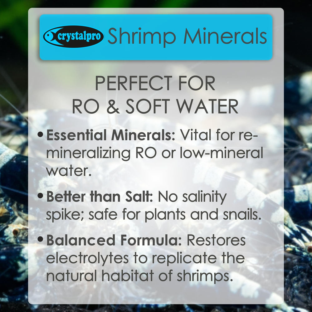 Crystalpro Shrimp Minerals soutient la mue et le développement des crevettes.