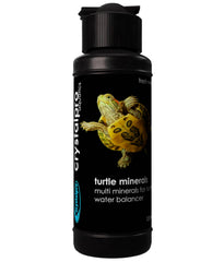 Crystalpro Turtle Minerals — bouteille et gouttes, dosage précis pour l'eau de l'aquarium.