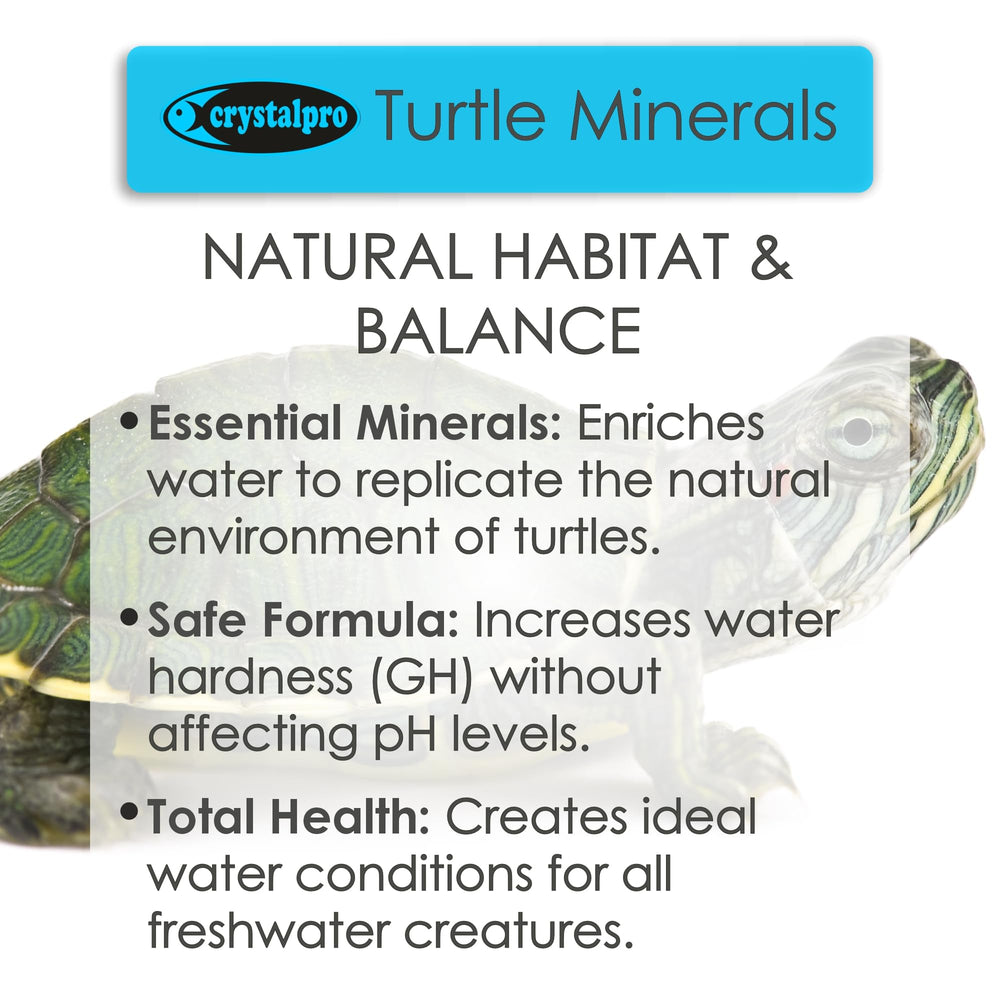 Crystalpro Turtle Minerals — gouttes versées dans l'eau pour une meilleure vitalité.